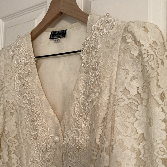 Vintage Cachet Jacket Lace Pearls - Picture 5 of 11